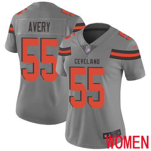 Cleveland Browns Genard Avery Women Gray Limited Jerse #55 NFL Football Inverted Legend